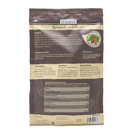 Kakao Økologisk 175g | Meksikansk Pulver | Protein + Antioksidanter | Drasanvi