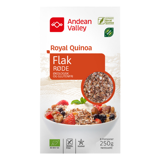 Quinoa Rød Flak Økologisk 250g | Boliviansk flak | Andean Valley